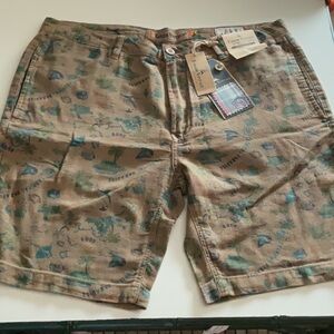 Tailor Vintage Khaki Sunshine Bay Flat Front Shorts Sz 36 NWT